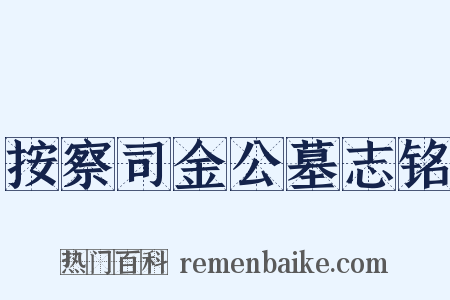 按察司金公墓志铭是什么意思的图片